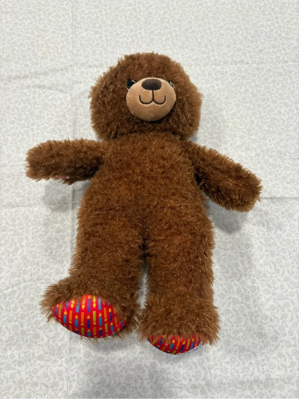 Build-A-Bear Workshop Brown Plush Bear Happy Birthday Paw Pads Button in Ear